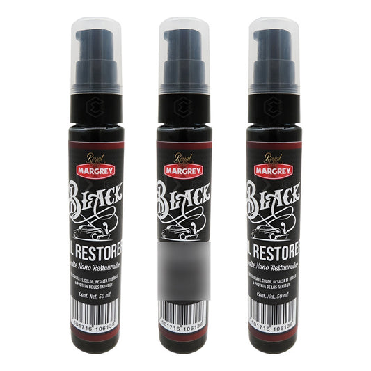 3 Restaurador De Plasticos Negros Oil Restorer 50ml Margrey