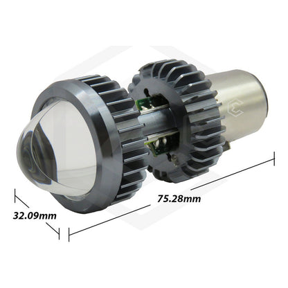Foco Moto H4 Lupa Proyector Ba20d Bicolor 66 Leds 2 Funcion