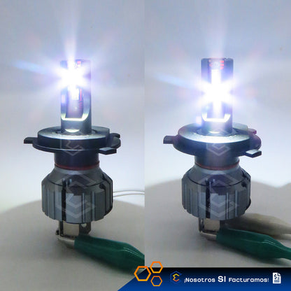 Kit Focos 24 Led H4 Alta Y Baja Plug And Play 10000lm 12-24v H4