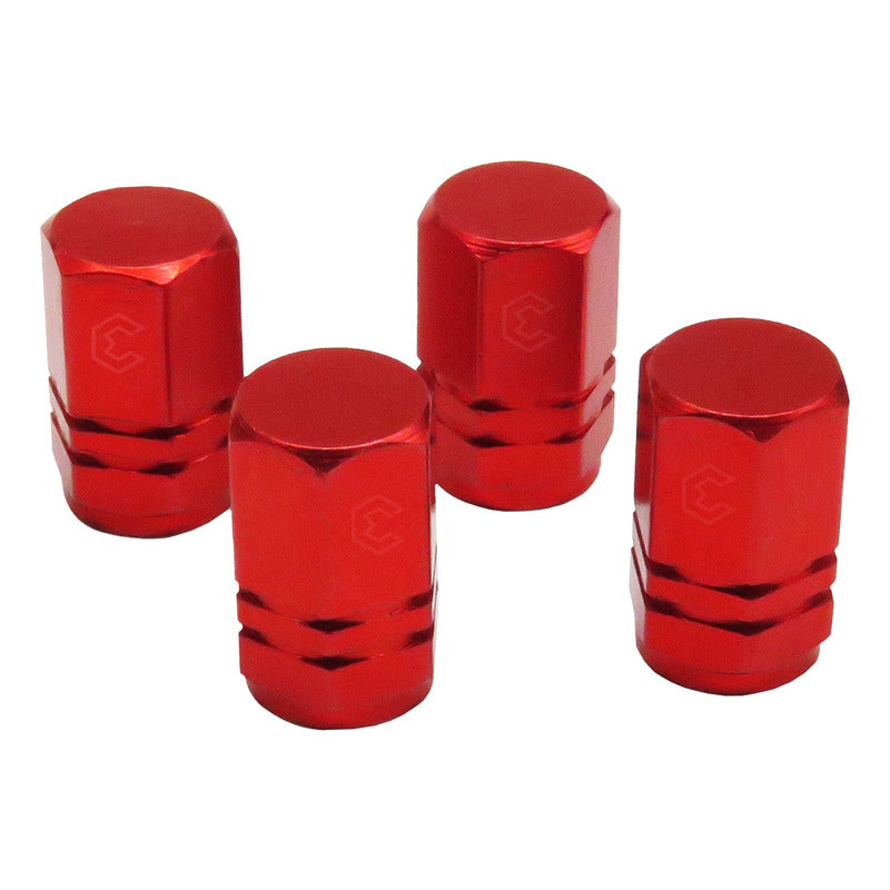 Kit 4 Tapon Cubre Pivote Válvula Metálico Hexagono Auto Moto