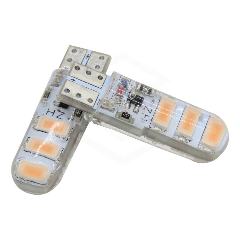 Kit 10 Focos Pellizco Gel T10 Fijo + Estrobo 6 Leds Canbus