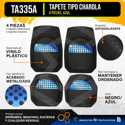 Tapete Tipo Charola Uso Rudo Auto Camioneta Juego 4 Piezas
