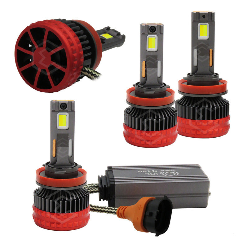 2 Focos H11 12 Leds Csp Bicolor Ventilador Alta Baja 14000lm H11