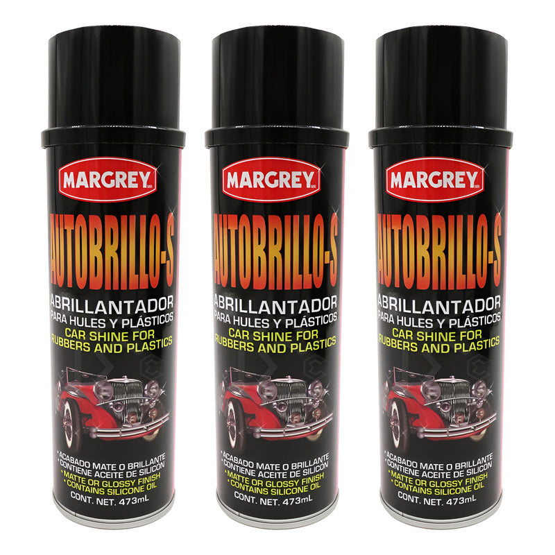 3 Abrillantador Plasticos Autobrillo S Aerosol 473ml Margrey Blanco