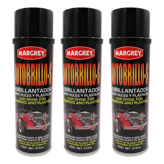 3 Abrillantador Plasticos Autobrillo S Aerosol 473ml Margrey Blanco