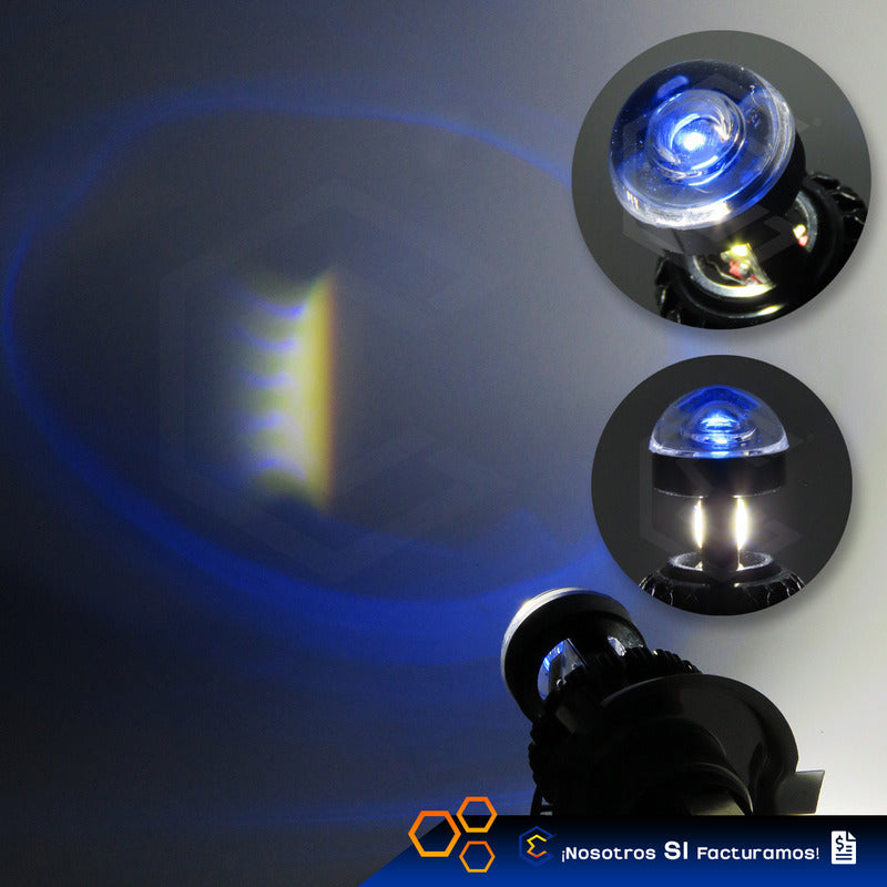 Foco Moto H4 30 Led Cob Alta Y Baja Lupa Luz Blanca 6.5w 12v