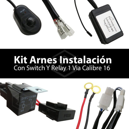 Kit Arnés Instalación Faro Barra Control Relay 1 Vía Cal 16