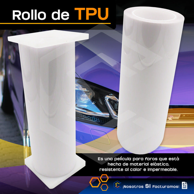 Película Protectora Ppf Fotocromático Faros Rollo 30cm X 1mt