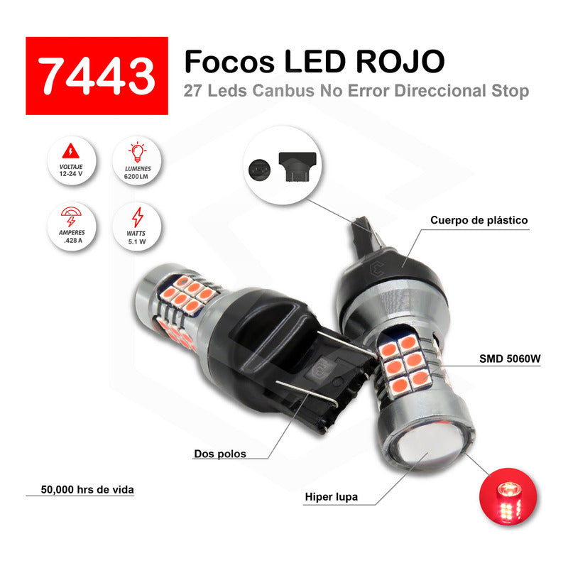 2 Focos 27 Led 1156 1157 3157 7440 7443 No Error Stop Cuarto