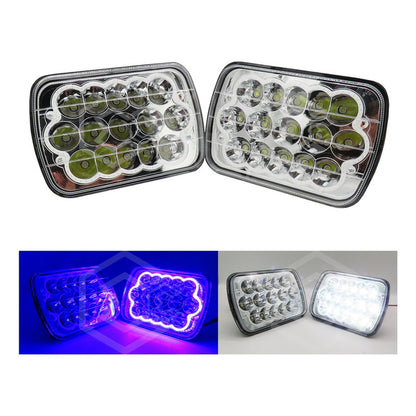 Par Unidad 5x7 108 Led Blanco Aro De Angel Alta/baja 12/24v