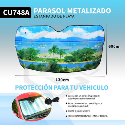 Cubresol Parasol Auto Metalizado Con Chupones Varios Modelos