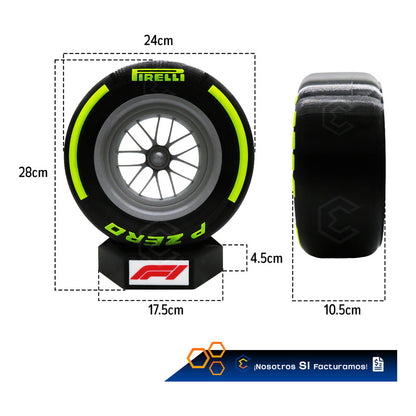 Llanta F1 Pirelli P Zero Decorativa 28cm Impresión 3d 5 Pzas Azul