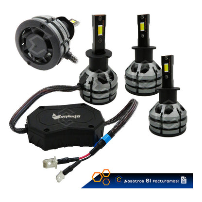 2 Focos Led H3 Ventilador Alta Baja Tricolor 18,000lm 12-24v H3