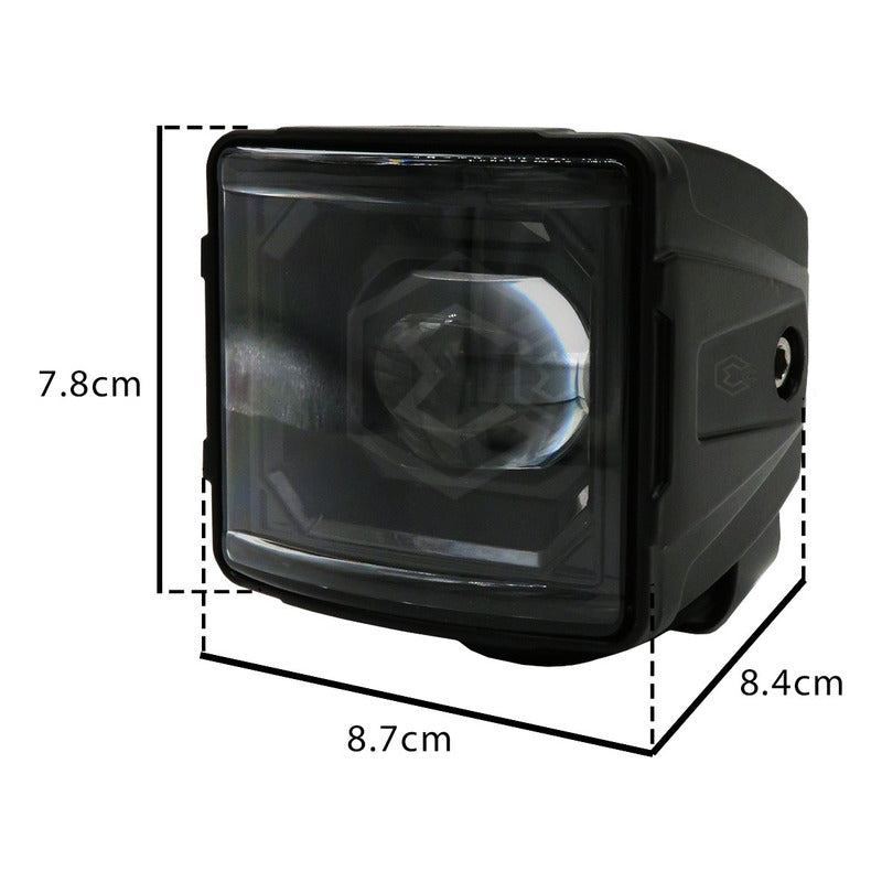 Par Faro Universal Cuadrado Bicolor Rojo 16 Hiper Led 12-24v