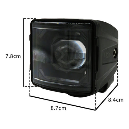 Par Faro Universal Cuadrado Bicolor Rojo 16 Hiper Led 12-24v