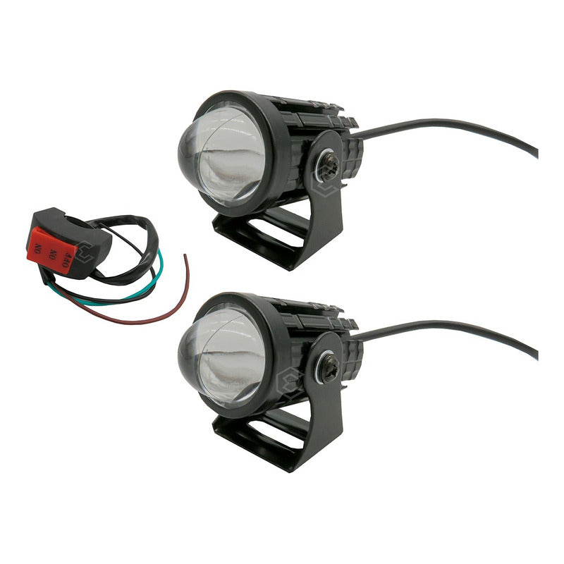 2 Faros Redondos Tipo Granada 6 Led Blanco-ambar Fijo 12-24v