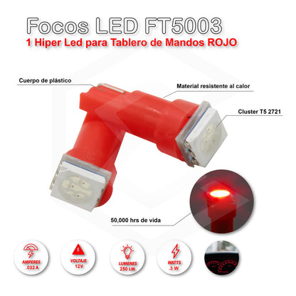 10 Focos Led Tablero De Mandos Cluster T5 2721 12v 7 Colores