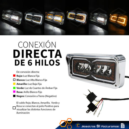 Par Faros Unidad Principal Kenworth T800 T600 W900 Pestaña Ambos Lados