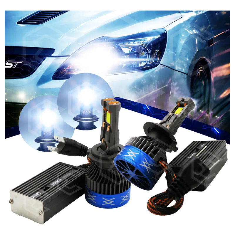Kit 2 Focos 12 Leds Canbus Ventilador Alta Baja 36,000lm 87w H7