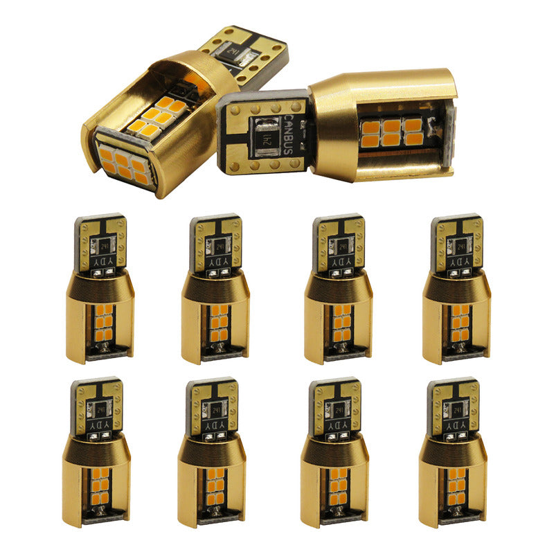 Kit De 10 Focos De Pellizco T10 18 Leds Canbus Aluminio 12v