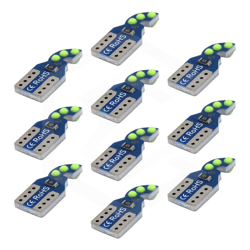 Kit De 10 Focos De Pellizco T10 6  Leds Cob Alta Potencia
