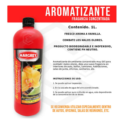 2 Fragancia De Vainilla Magrey 1lt Amarillo Vainilla