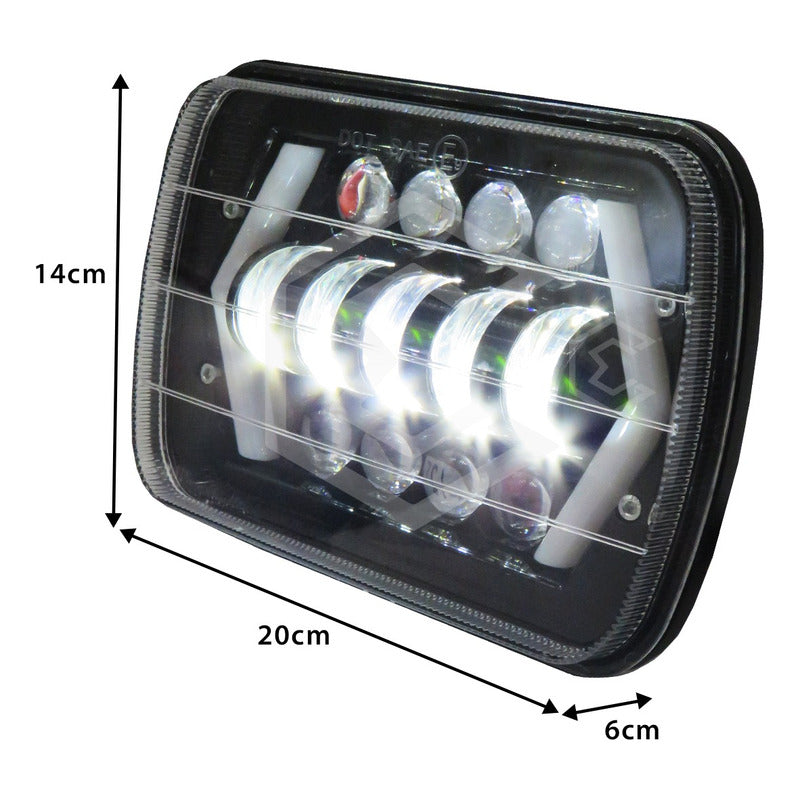 Par De Faros Unidad 5x7 Luz De Cortesía Con 13 Lupas 12-24v
