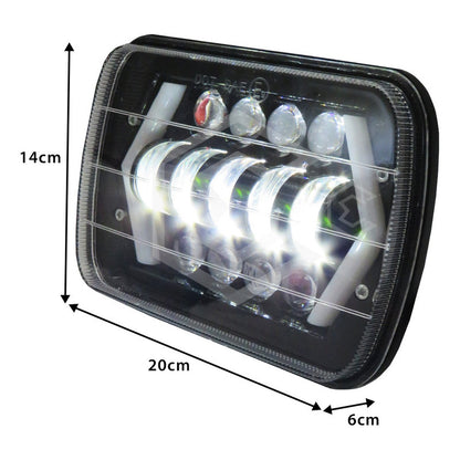 Par De Faros Unidad 5x7 Luz De Cortesía Con 13 Lupas 12-24v