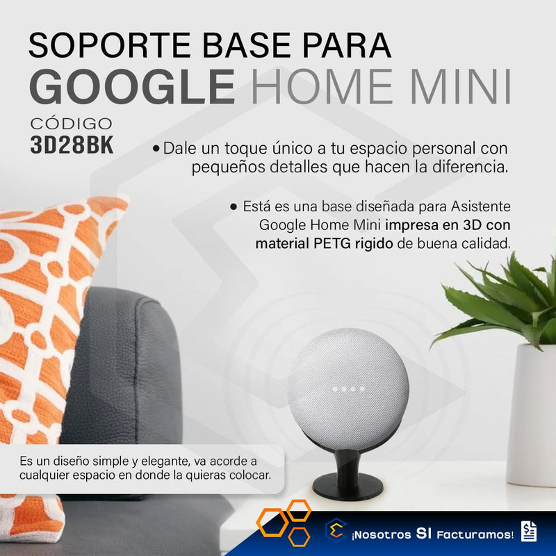 Soporte Base Pedestal Para Google Home Mini Escritorio 3d