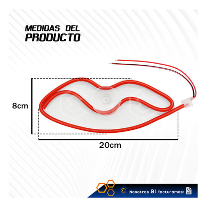 Figura Beso Led Luz Neon Parabrisas Chupón Grande 26cm 12v