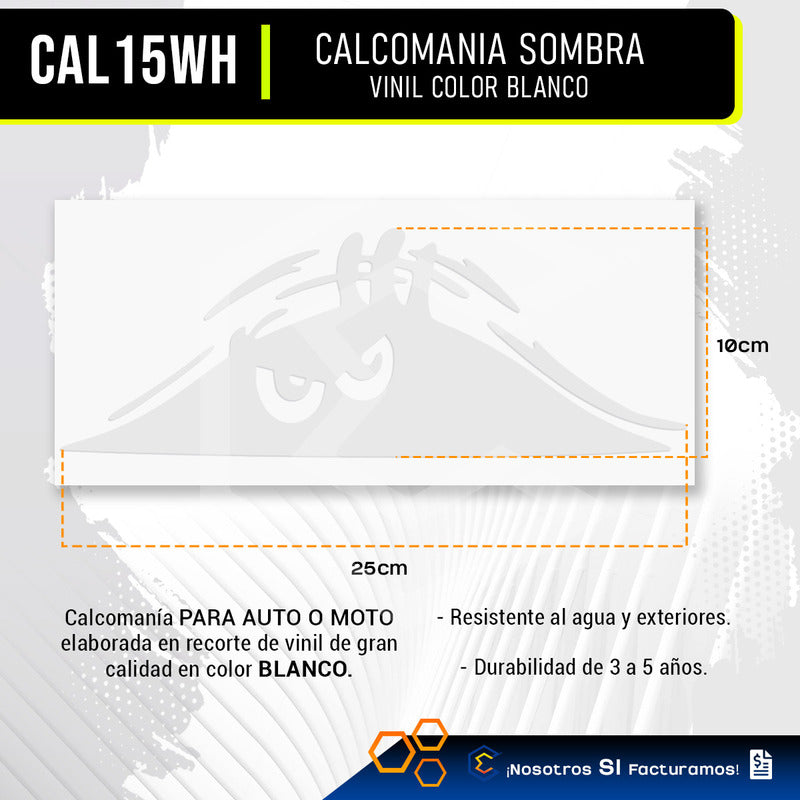 Calcomanía Sombra Fantasma Sticker Vinil Auto Moto 25cmx10cm