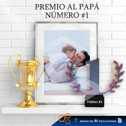 Trofeo Premio Papá #1 Regalo Día Del Padre Impresión 3d Petg