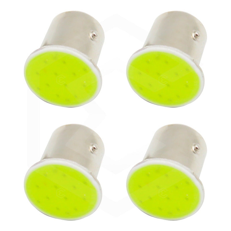 4 Focos 1156 1157 Led Cob Cuarto Stop Direccional Reversa