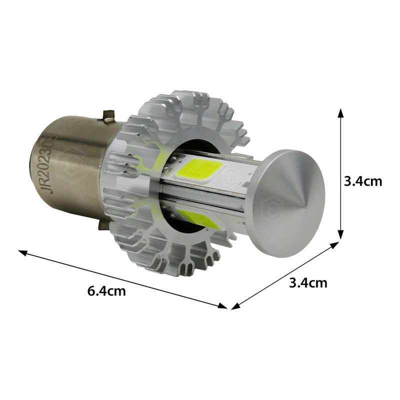 Foco De Carro/moto H4 2 Polos Ba20d Con Luz Led 4 Caras 15w