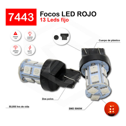 2 Focos 1157 1156 1176 3157 7440 7443 13 Leds Fijo Par Focos