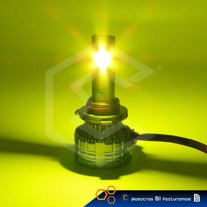 2 Focos 12led Csp Ambar 9005 M65s Ventilador Alta Baja 38.1w 9005 Ambar