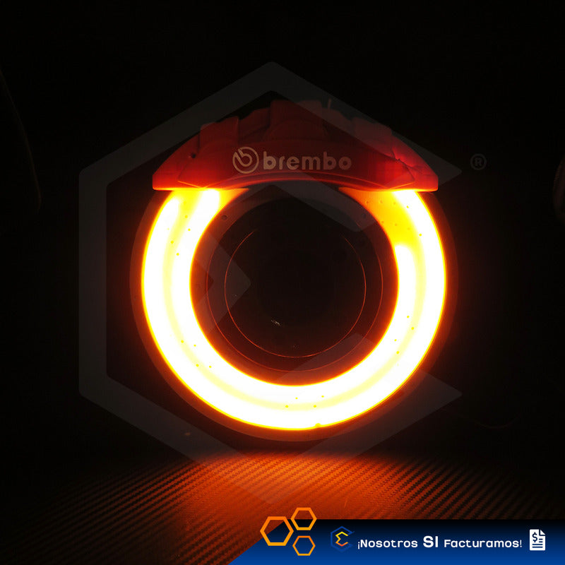 Lampara De Led Disco Freno Brembo Caliper Decorativa 3d Petg Rojo