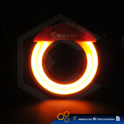 Lampara De Led Disco Freno Brembo Caliper Decorativa 3d Petg Rojo