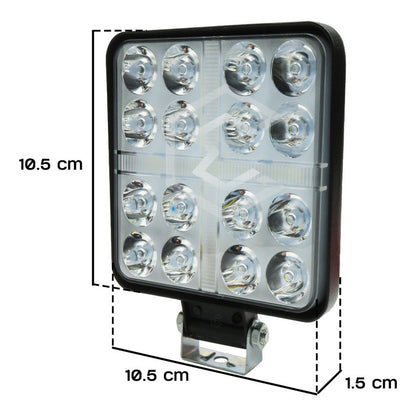 Par De Faros Cuadrados 33 Leds Aro De Luz Cruz Ip67 12-24v