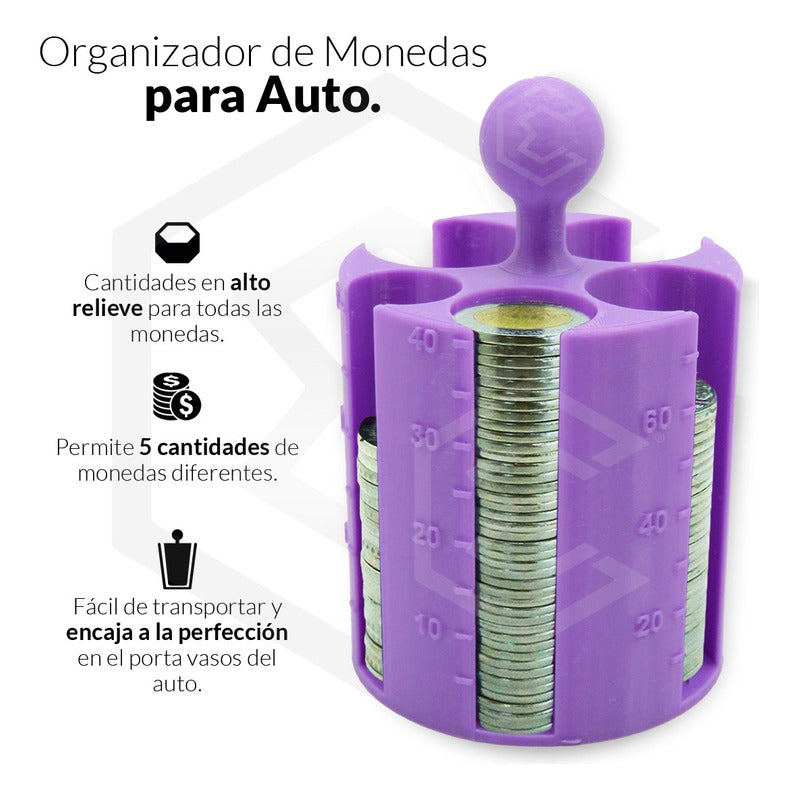 1 Porta Monedas Porta Vasos Auto Con Contador Taxi Uber Didi
