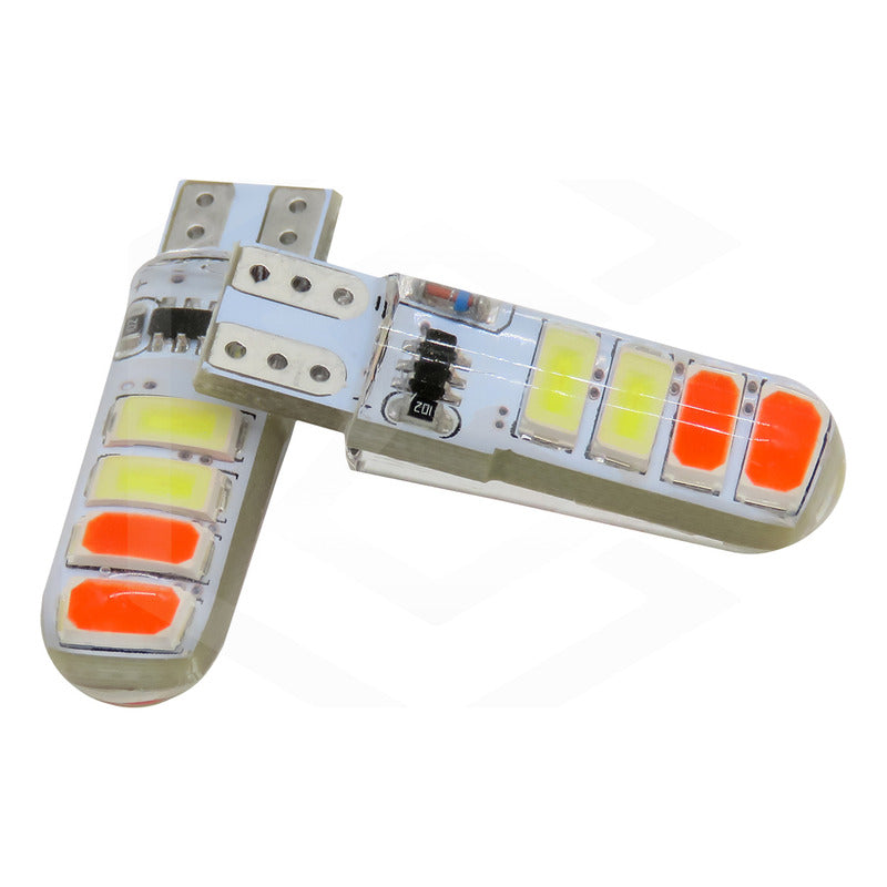 Kit 5 Pares Focos De Pellizco T10 8 Leds Estrobo En Codigo