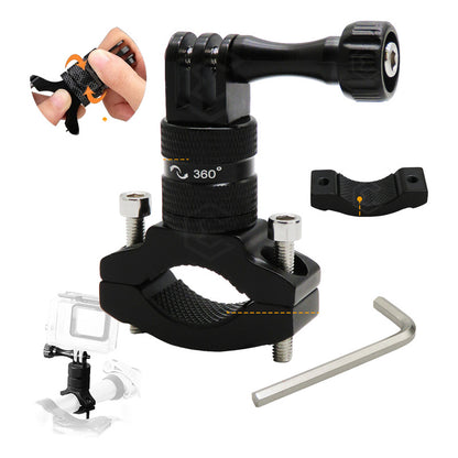 Soporte Manillar Giratorio 360° Aluminio Para Gopro Insta360 Negro
