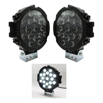 Faro Cree Redondo Universal 21 Led Blanco/ambar Fijo 7'' 24v