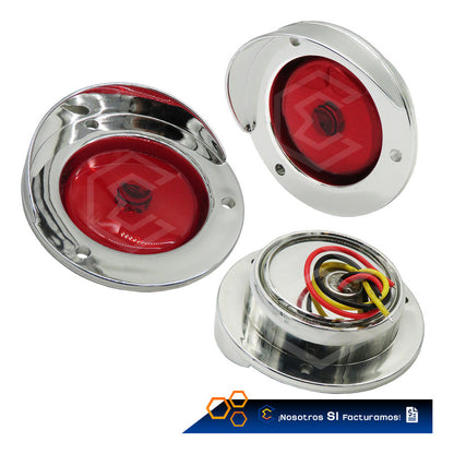 6 Plafon 9 Led Gel Redondo Bisel Cromo 2'' Estrobo 12-24v