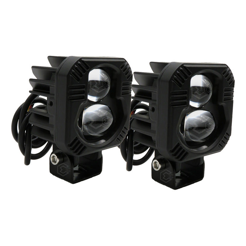 Faros Cuadrados Blanco/ámbar Fijo 15 Led 30w 6500lm 12-24v