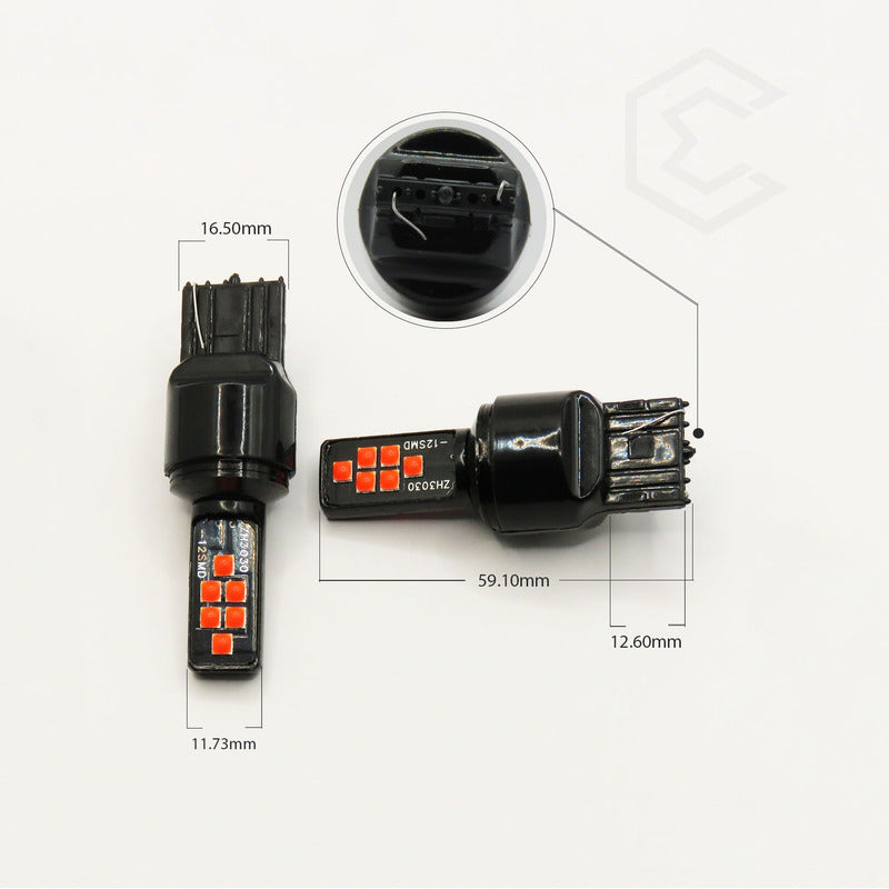 2 Focos 12 Led Canbus Cuarto Stop 12-24v 1156 57 3157  7507