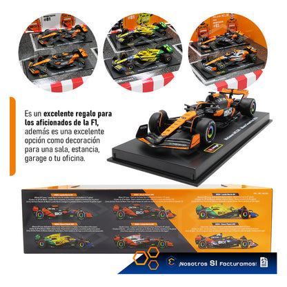 Mclaren Bburago Kit 6 Autos Formula 1 Colección Escala 1:43 Naranja