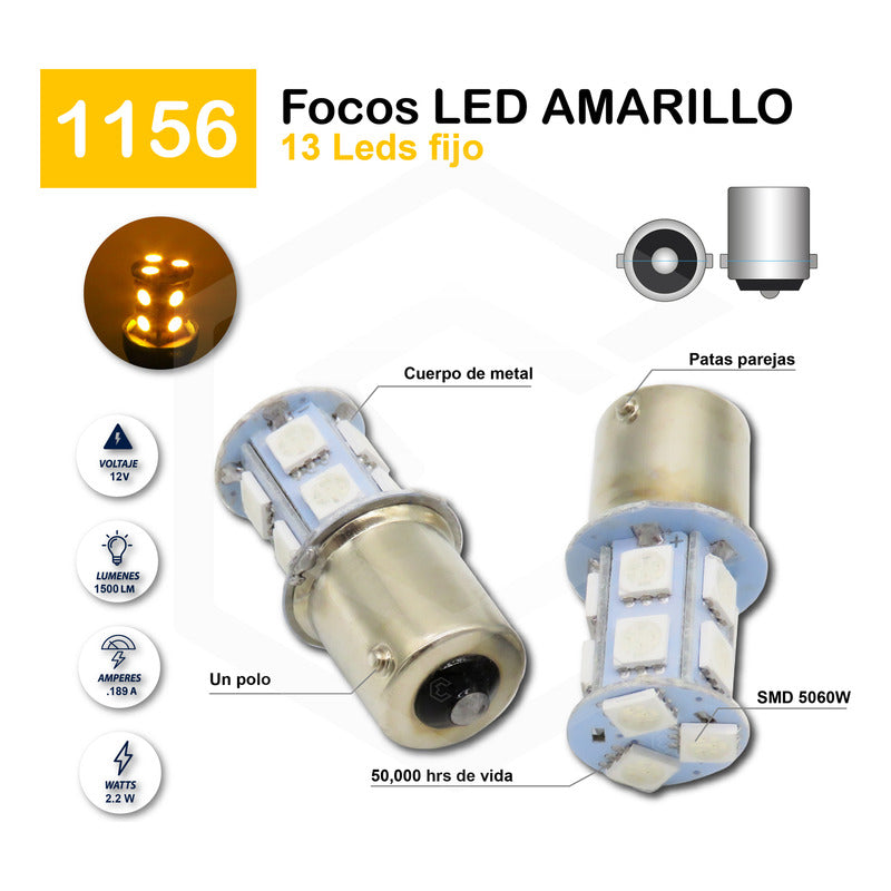 2 Focos 1157 1156 1176 3157 7440 7443 13 Leds Fijo Par Focos