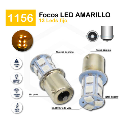 2 Focos 1157 1156 1176 3157 7440 7443 13 Leds Fijo Par Focos