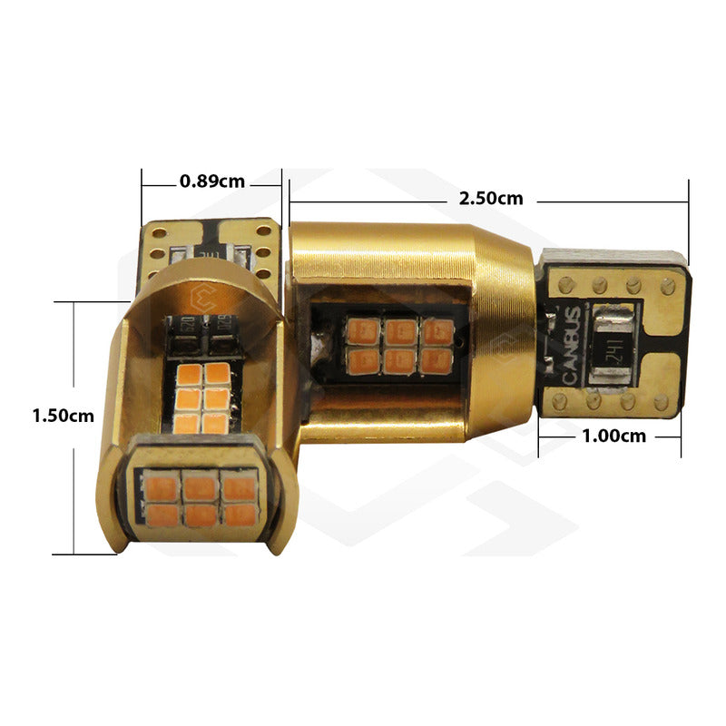 Kit De 10 Focos De Pellizco T10 18 Leds Canbus Aluminio 12v